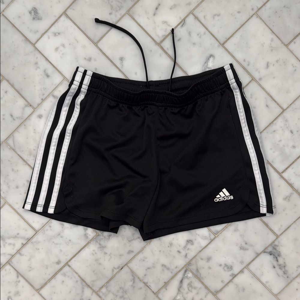 Adidas Black Shorts with White Accents